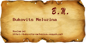 Bukovits Meluzina névjegykártya